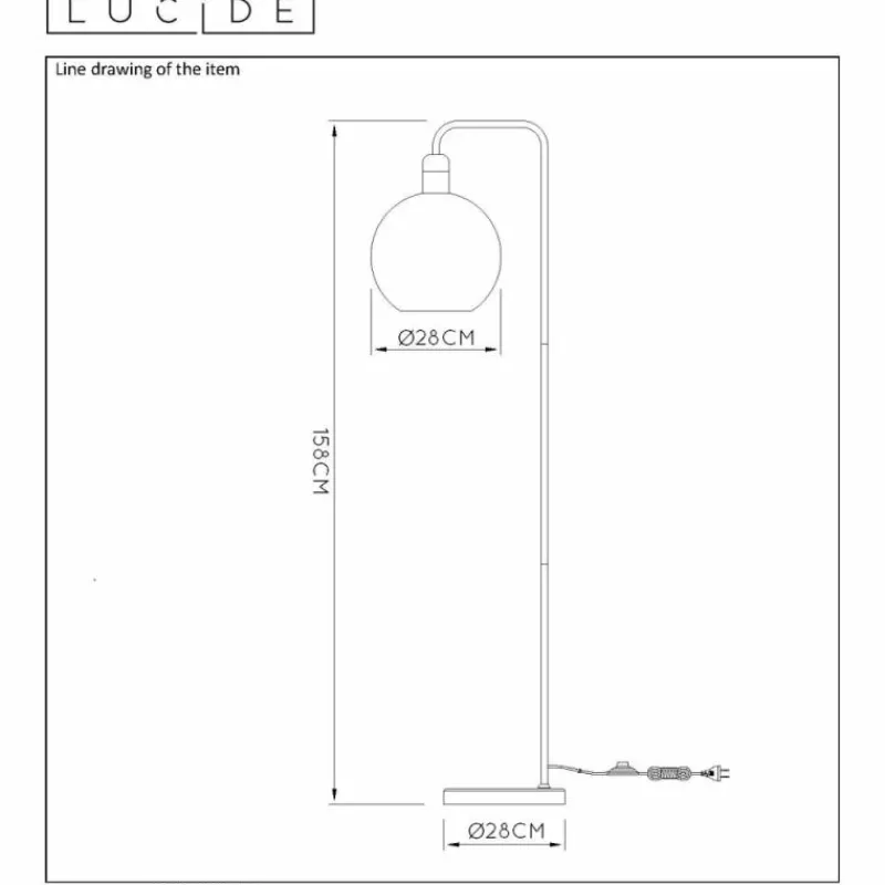 Luminaires Lucide Lampadaire Lucide JULIUS Gris, 1 lumière