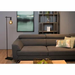 Lampes Vintages & Rétros-Luminaires Lucide Lampadaire Lucide LEANNE Noir, 1 lumière