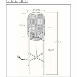 Lampes Dorées-Luminaires Lucide Lampadaire Lucide MESH Or, 1 lumière