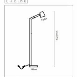 Luminaires Scandinaves-Luminaires Lucide Lampadaire Lucide MIZUKO Noir, 1 lumière