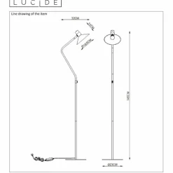 Lampes Dorées-Luminaires Lucide Lampadaire Lucide PEPIJN Noir, 1 lumière
