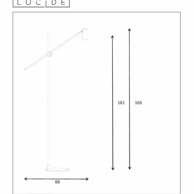 Luminaires Scandinaves-Luminaires Lucide Lampadaire Lucide PHILINE Noir, 1 lumière