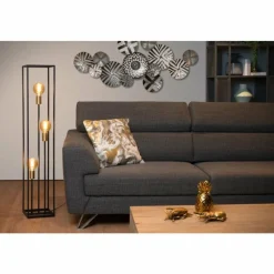 Luminaires Rustiques-Luminaires Lucide Lampadaire Lucide RUBEN Noir, 3 lumières