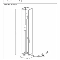 Luminaires Rustiques-Luminaires Lucide Lampadaire Lucide RUBEN Noir, 3 lumières