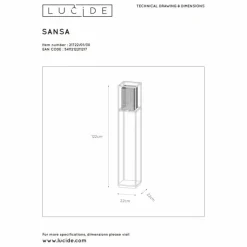 Lampes Dorées-Luminaires Lucide Lampadaire Lucide SANSA Noir, 1 lumière