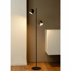 Luminaires Scandinaves-Luminaires Lucide Lampadaire Lucide SKANSKA LED Noir, 2 lumières