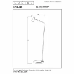Luminaires Lucide Lampadaire Lucide STIRLING LED Noir, 1 lumière* Éclairage Led