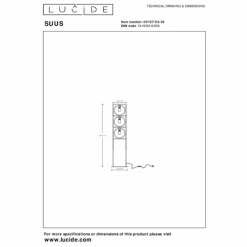 Luminaires Lucide Lampadaire Lucide SUUS Noir, 3 lumières* Lampadaires Et Lampes Sur Pied