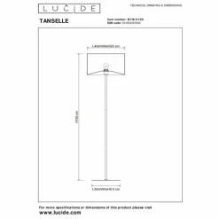 Lampes En Bois-Luminaires Lucide Lampadaire Lucide TANSELLE Multicolore, 1 lumière