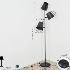 Lampes Industrielles-hofstein Lampadaire Lungre Argent Oxydé, 3 lumières