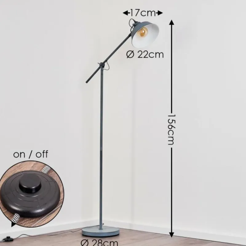 hofstein Lampadaire Luven Gris, 1 lumière* Lampadaires Et Lampes Sur Pied