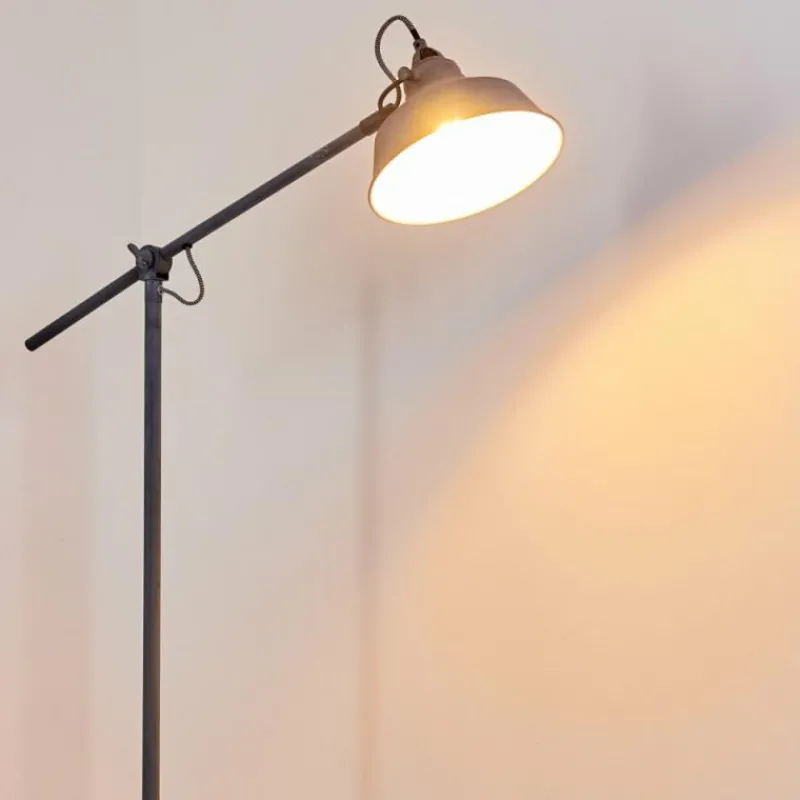hofstein Lampadaire Luven Gris, 1 lumière* Lampadaires Et Lampes Sur Pied