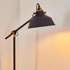 Lampes Dorées-hofstein Lampadaire Luven Or, Noir, Noir doré, 1 lumière