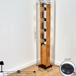 Lampes Vintages & Rétros-hofstein Lampadaire Maahui Écru, Noir, 4 lumières