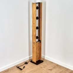 Lampes Vintages & Rétros-hofstein Lampadaire Maahui Écru, Noir, 4 lumières