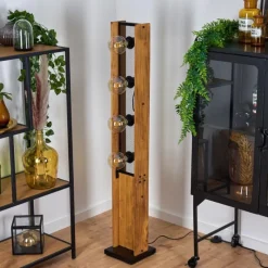 Lampes Vintages & Rétros-hofstein Lampadaire Maahui Écru, Noir, 4 lumières