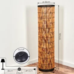 Luminaires Scandinaves-hofstein Lampadaire Maili Noir, 3 lumières