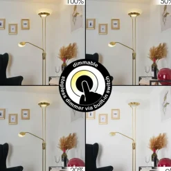 hofstein Lampadaire Mairoa LED Laiton, 2 lumières