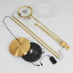 hofstein Lampadaire Mairoa LED Laiton, 2 lumières