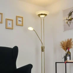 hofstein Lampadaire Mairoa LED Laiton, 2 lumières