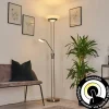 hofstein Lampadaire Mairoa LED Nickel mat, 2 lumières