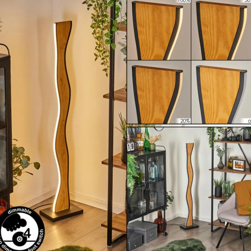 hofstein Lampadaire Malling LED Écru, Noir, Blanc, 1 lumière