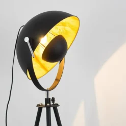 Lampes Dorées-hofstein Lampadaire Maloy Chrome, Noir, 1 lumière