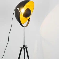 Lampes Dorées-hofstein Lampadaire Maloy Chrome, Noir, 1 lumière