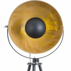 Lampes Dorées-hofstein Lampadaire Maloy Chrome, Noir, 1 lumière