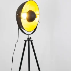 Lampes Dorées-hofstein Lampadaire Maloy Chrome, Noir, 1 lumière