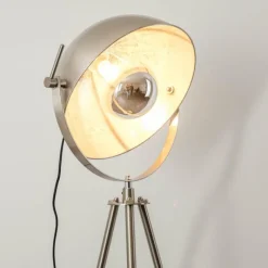 hofstein Lampadaire Maloy Chrome, Nickel mat, 1 lumière* Lampadaires Et Lampes Sur Pied