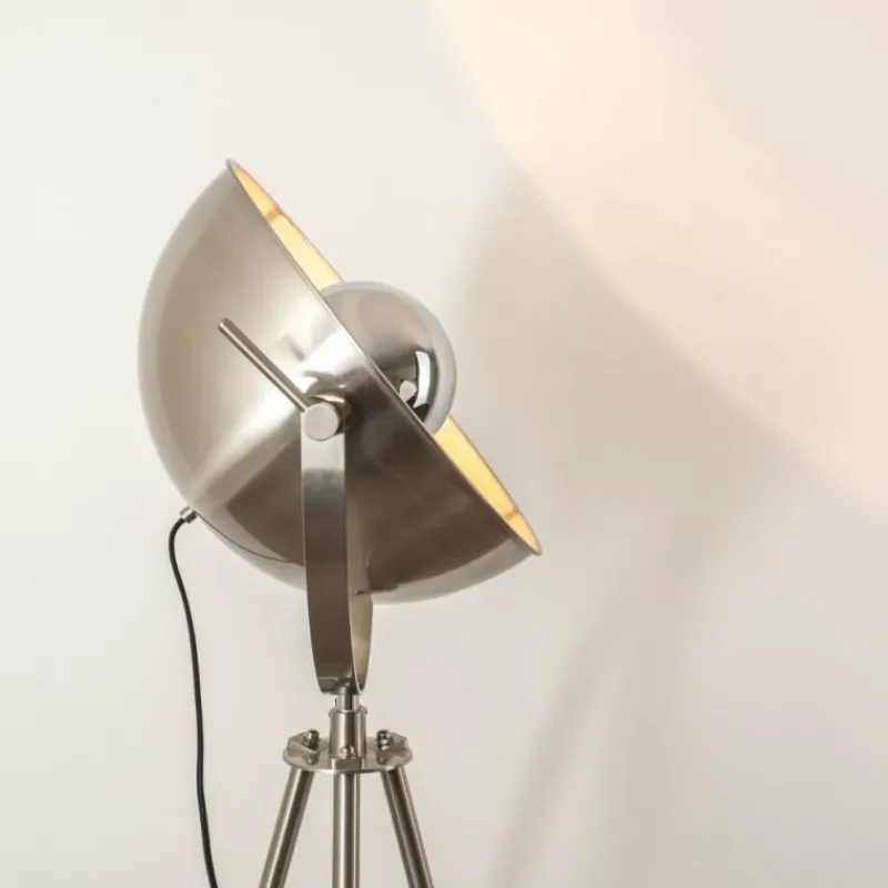 hofstein Lampadaire Maloy Chrome, Nickel mat, 1 lumière* Lampadaires Et Lampes Sur Pied