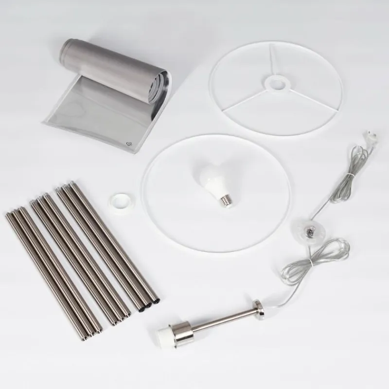 Lampes En Tissu-hofstein Lampadaire Malu Nickel mat, 1 lumière