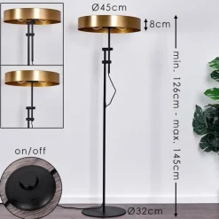 Lampes Industrielles-hofstein Lampadaire Manaus Noir, 2 lumières