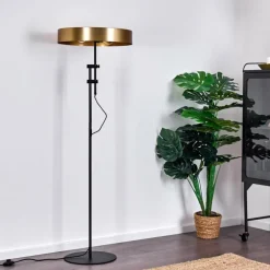 Lampes Industrielles-hofstein Lampadaire Manaus Noir, 2 lumières