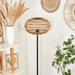 Style Boho-Chic-hofstein Lampadaire Manteau Noir, 1 lumière