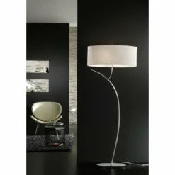 Lampes En Tissu-Luminaires Mantra Lampadaire Mantra Eve Chrome, 2 lumières