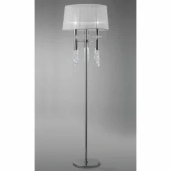Lampes En Tissu-Luminaires Mantra Lampadaire Mantra TIFFANY Chrome, 3 lumières