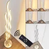 hofstein Lampadaire Mapleton LED Nickel mat, 3 lumières, Télécommandes