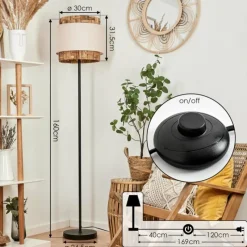 Luminaires Scandinaves-hofstein Lampadaire Marieux Noir, 1 lumière