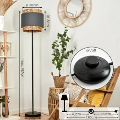 Luminaires Scandinaves-hofstein Lampadaire Marieux Noir, 1 lumière