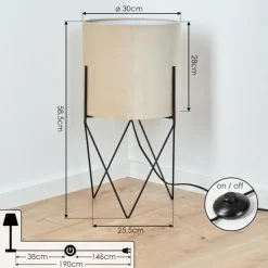 Lampes En Tissu-hofstein Lampadaire Maripi Noir, 1 lumière