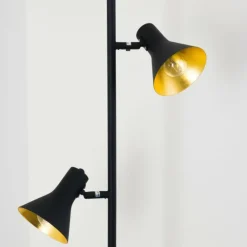 Lampes Dorées-hofstein Lampadaire Mavas Noir, 2 lumières