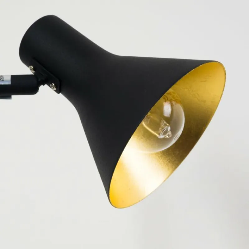 Lampes Dorées-hofstein Lampadaire Mavas Noir, 2 lumières