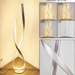 hofstein Lampadaire Medle LED Nickel mat, 1 lumière* Éclairage Led