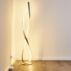 hofstein Lampadaire Medle LED Nickel mat, 1 lumière* Éclairage Led