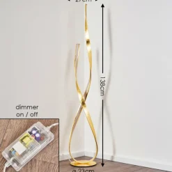 Lampes Dorées-hofstein Lampadaire Medle LED Or, 1 lumière