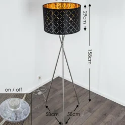 Lampes En Tissu-hofstein Lampadaire Meldal Nickel mat, 1 lumière