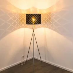 Lampes En Tissu-hofstein Lampadaire Meldal Nickel mat, 1 lumière