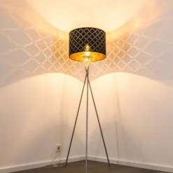 Lampes En Tissu-hofstein Lampadaire Meldal Nickel mat, 1 lumière